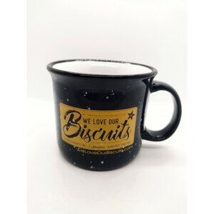 Vtg Hardees Speckled Ceramic Coffee Mug Blue Yellow J & S Restaurants Fast Food